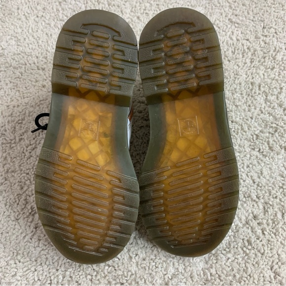 Girl's DOC Dr MARTENS White LEATHER Lace Up COMBAT Ankle 1460 J  BOOTS  Size  3 - Picture 7 of 7